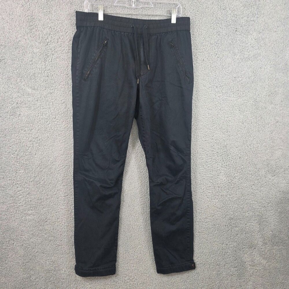 Kith NYC Jogger Pants Mens Black Zip Pockets Street Active Size L (FLAWS)